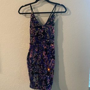 Shein party bodycon dress with colorful sequins